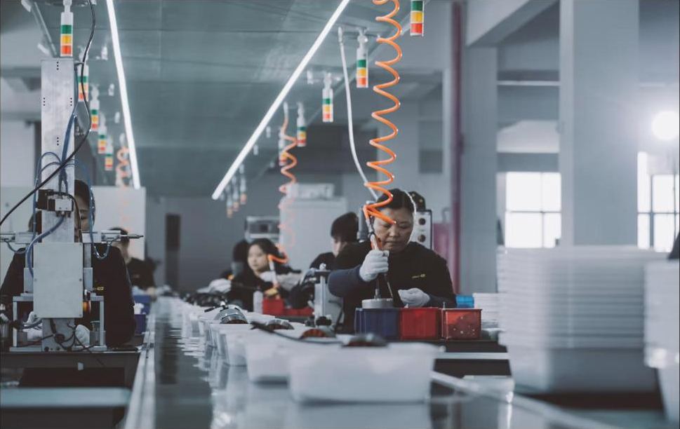 Factory team at work